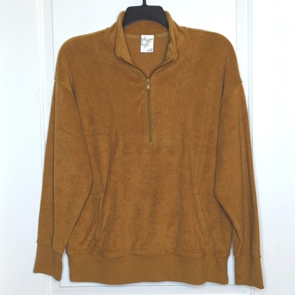 Aerie Offline Summer Lights Quarter Zip Oversized Terry Sweatshirt NWOT M - Picture 4 of 14